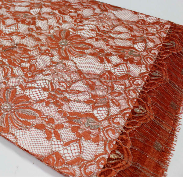 Fabric Boutique - 774 N Pacific Hwy, Woodburn, Oregon - Orange chantilly  lace, <p>62 wide </p> <p> </p> <p>.</p>