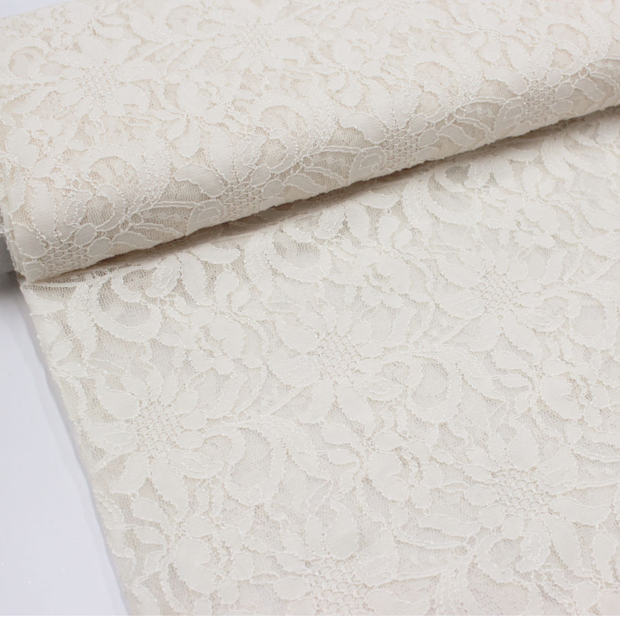 cream stretch lace fabric