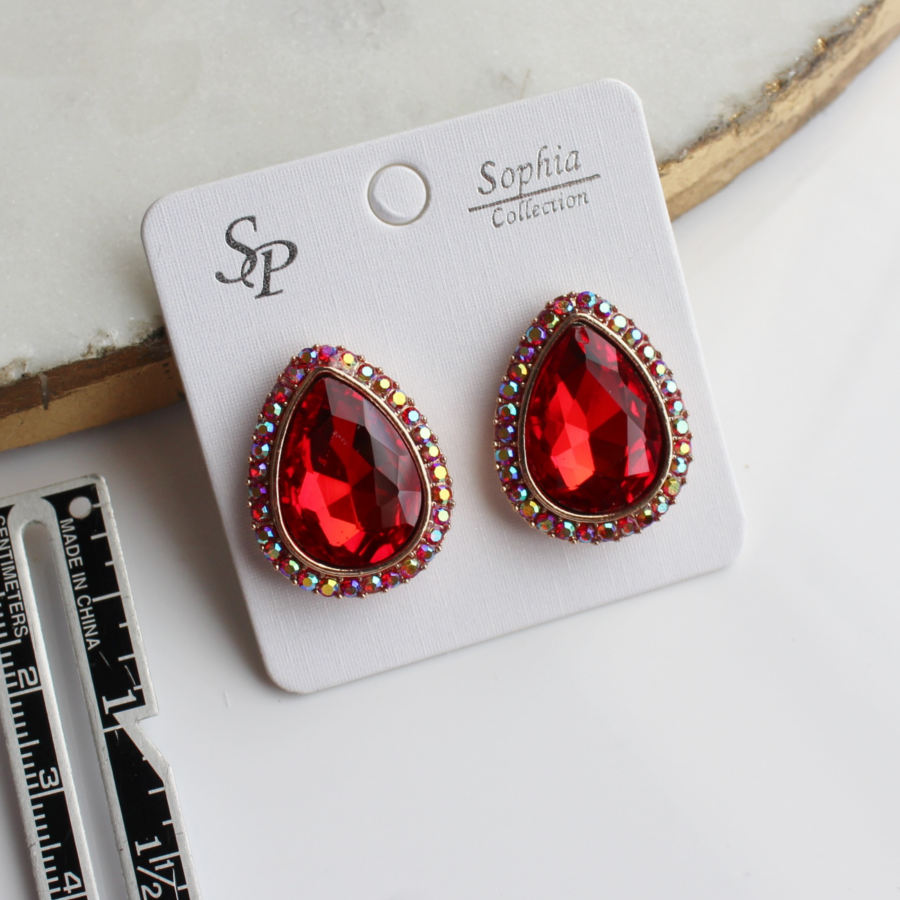 Fabric Boutique - 774 N Pacific Hwy, Woodburn, Oregon - Red stud earrings